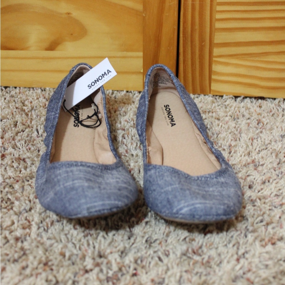 Sonoma blue denim flats.